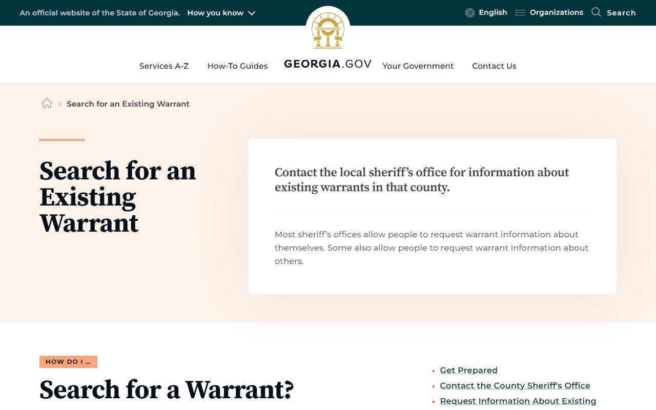 Cook County arrest records Georgia warrant search guidance