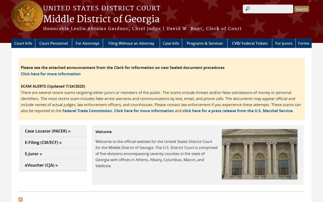 Cook County court dockets U.S. District Court Middle District of Georgia