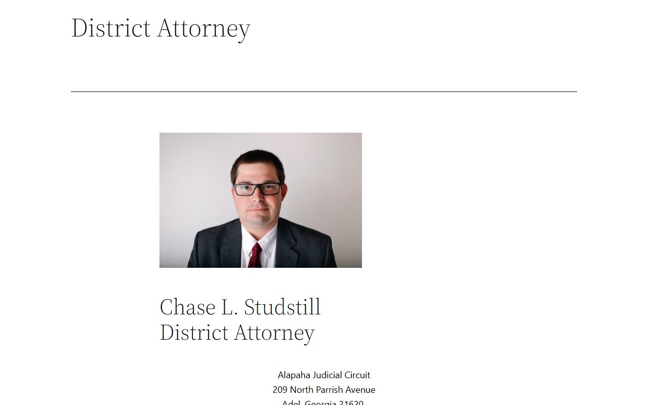 Cook County Superior Court Alapaha Judicial Circuit District Attorney page