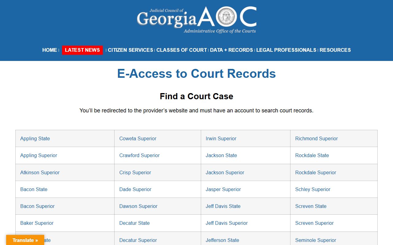 Cook County Superior Court e-access record provider list