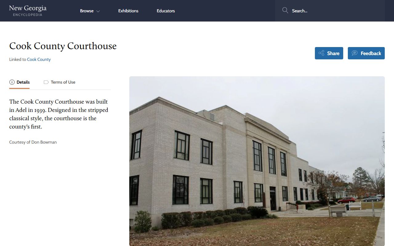 Cook County court records courthouse in Adel Georgia