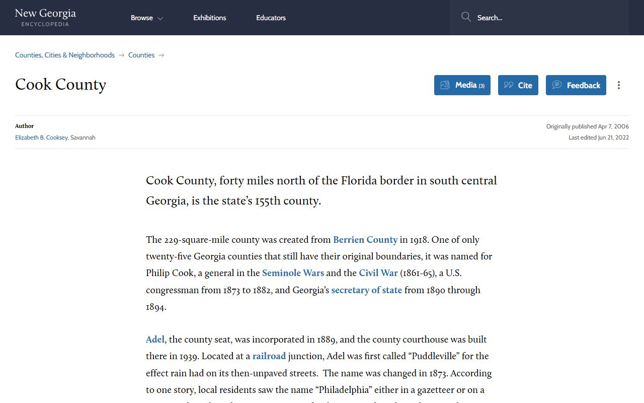 Cook County court records New Georgia Encyclopedia local history