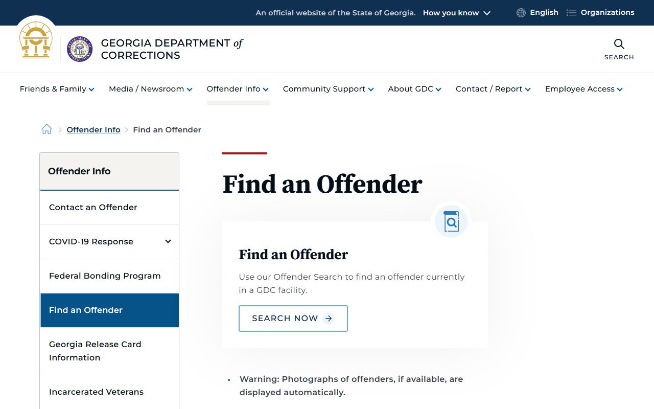 Cook County inmate records Georgia Department of Corrections offender search