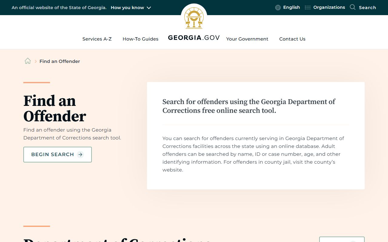 Cook County inmate records Georgia.gov offender locator guidance