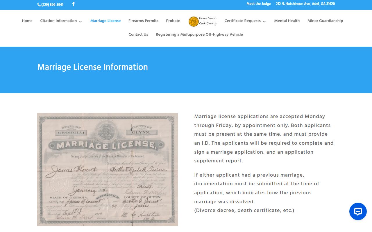 Cook County marriage records license requirements from Probate Court
