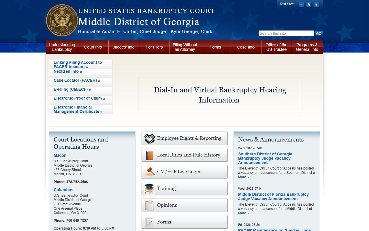 Cook County warrant records U.S. Bankruptcy Court Middle District of Georgia